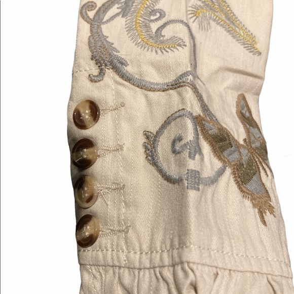 AZIZ cream JACKET szL w/ decorative Embroidry on - Picture 6 of 9